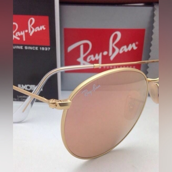 LIKE NEW RayBan Round Metal RB3447 Pink Mirror Flash Ray ban Sunglasses - Picture 10 of 16
